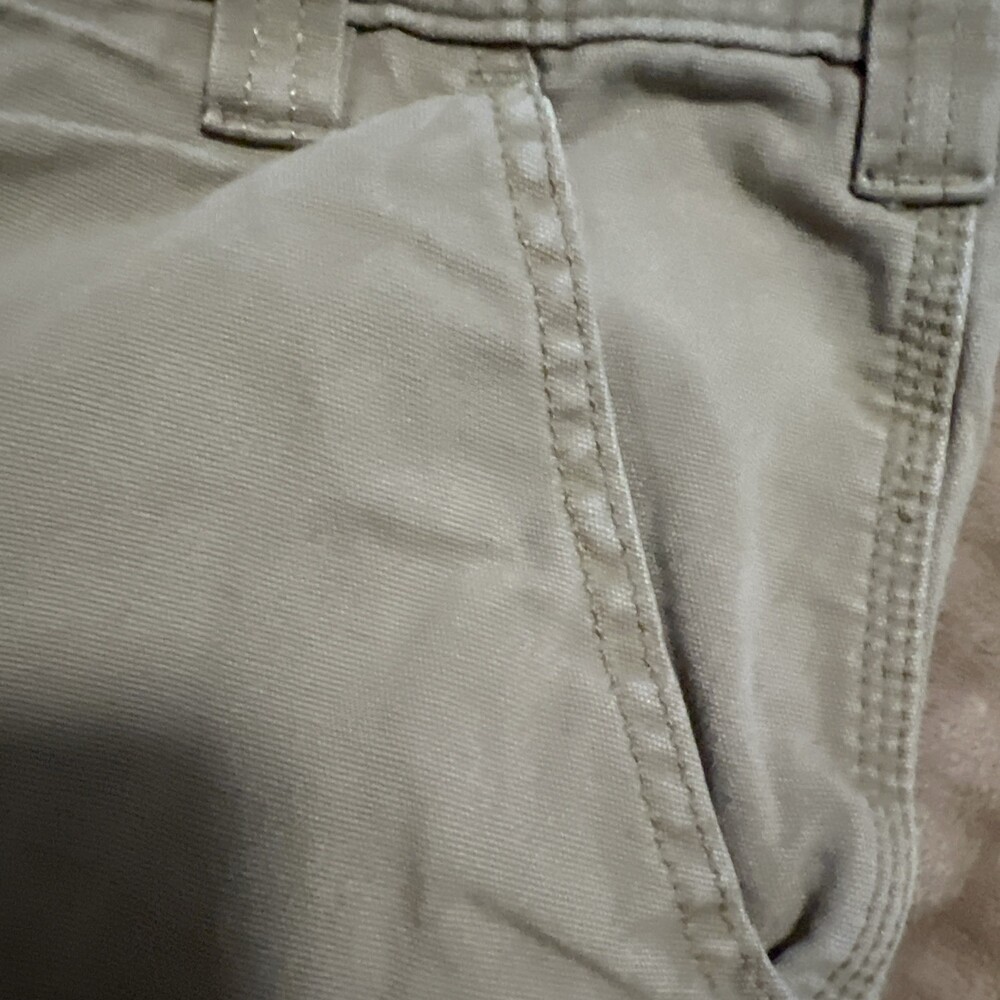 Carhartt Relaxed Fit Carpenter Pants Mens 38x32 Tan Canvas Distressed - Picture 11 of 14